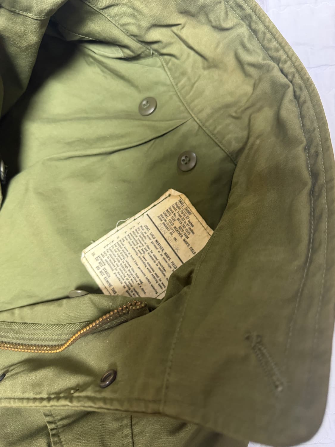 미군 오리지널 M65 필드자켓 3세대 S / S 데드스탁급 상품이미지5
