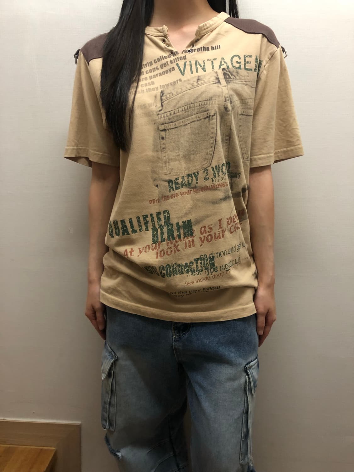 빈티지 브라운 와투케 티셔츠 상품이미지7