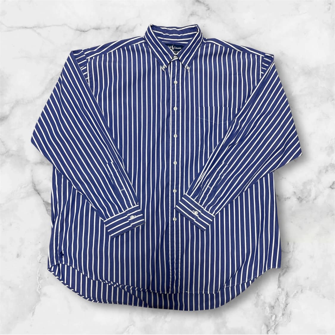 폴로 랄프로렌 - 블루 스트라이프 빅 셔츠 상품이미지1
