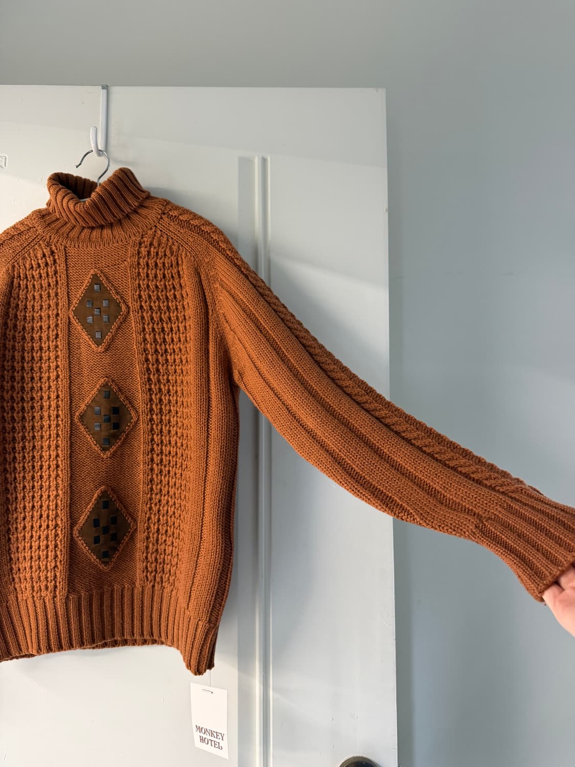 일본빈티지 아가일 포인트 카멜 터틀넥 상품이미지7