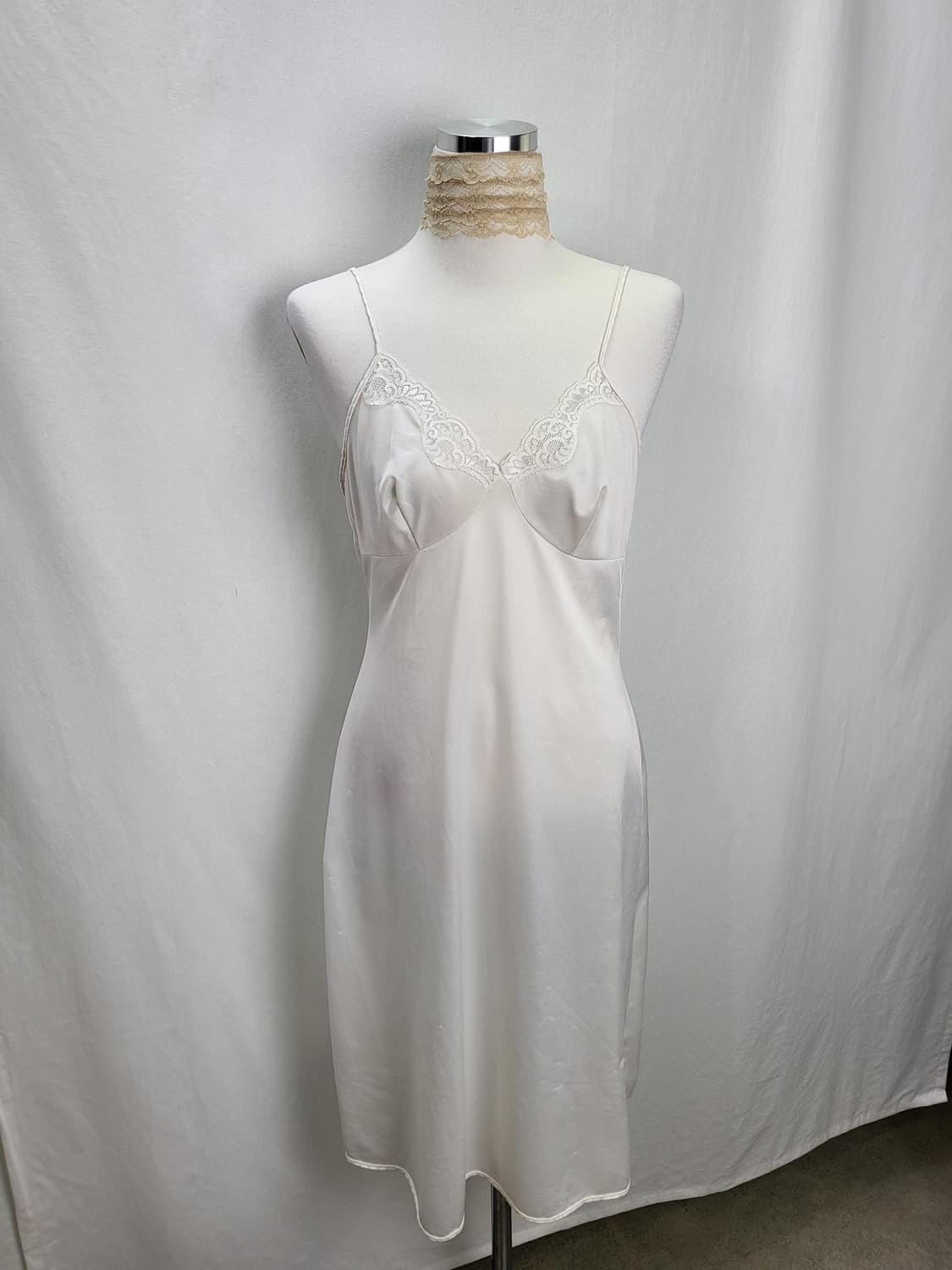 빈티지 샴페인 화이트 슬립 드레스 상품이미지2