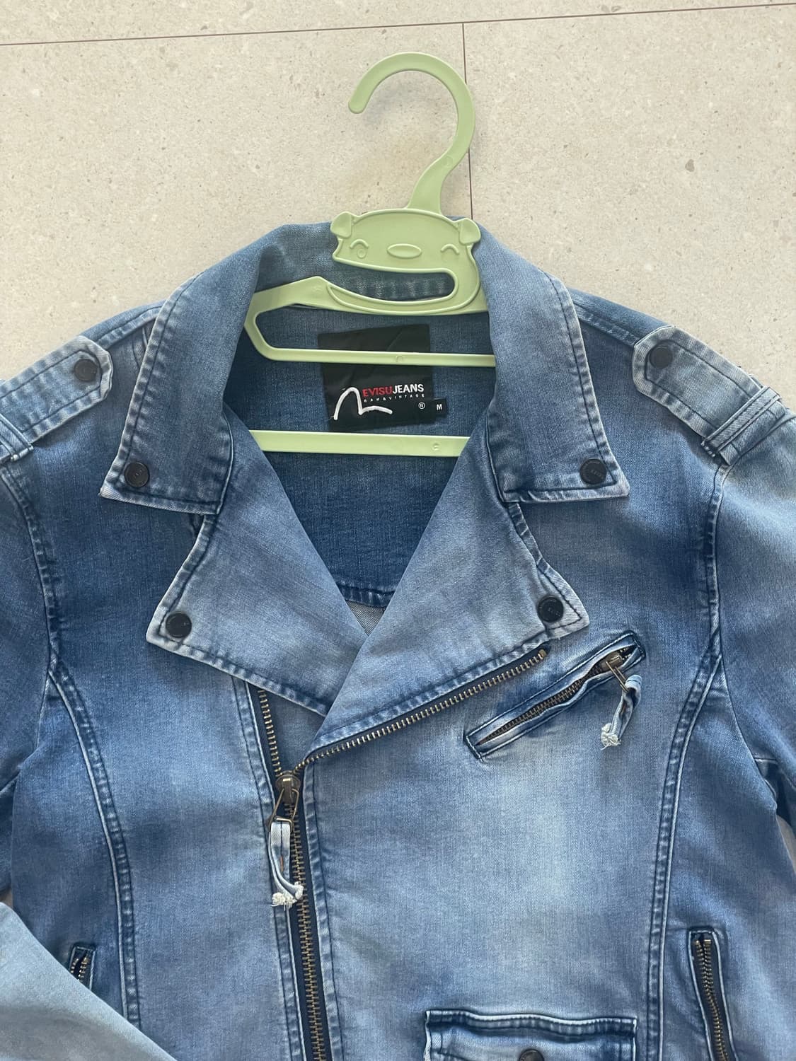 에비수 비대칭 데님자켓 상품이미지3