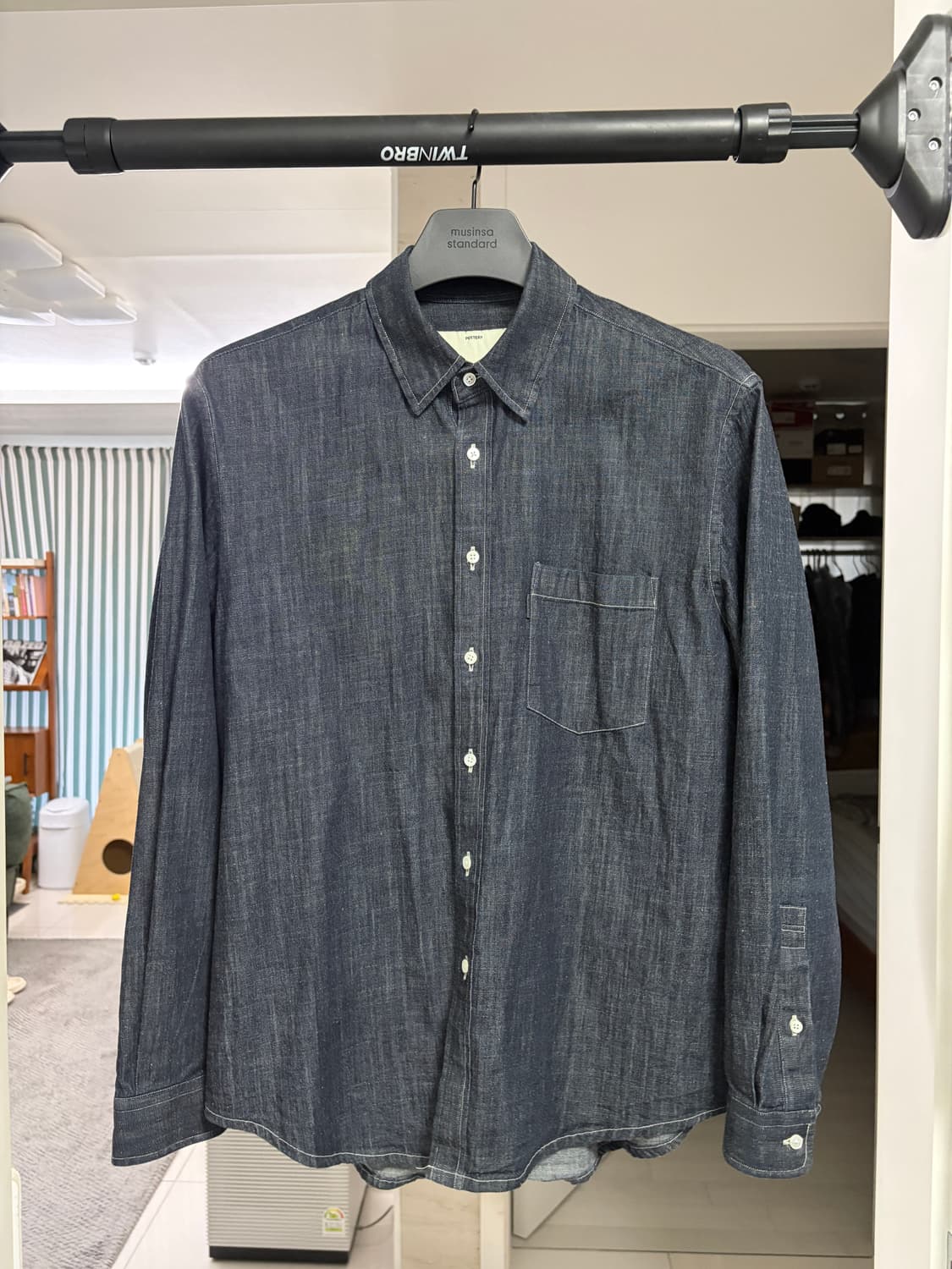 포터리 데님 버튼다운 셔츠 상품이미지2