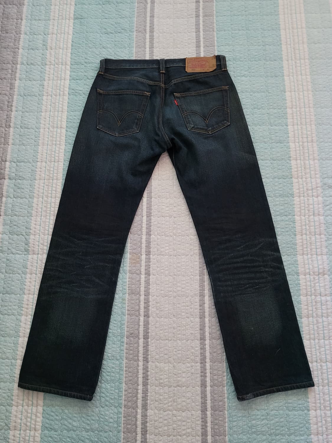 리바이스 08 501. 레귤러스트레이트 다크블루워싱진. 32사이즈 상품이미지5