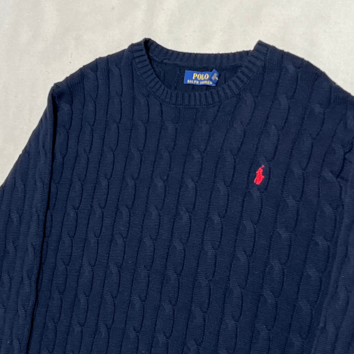 XL 폴로랄프로렌 코튼 네이비 케이블 니트 상품이미지1