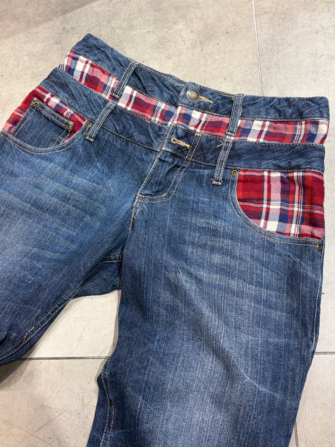 펑크 레이어드 데님 팬츠 상품이미지7