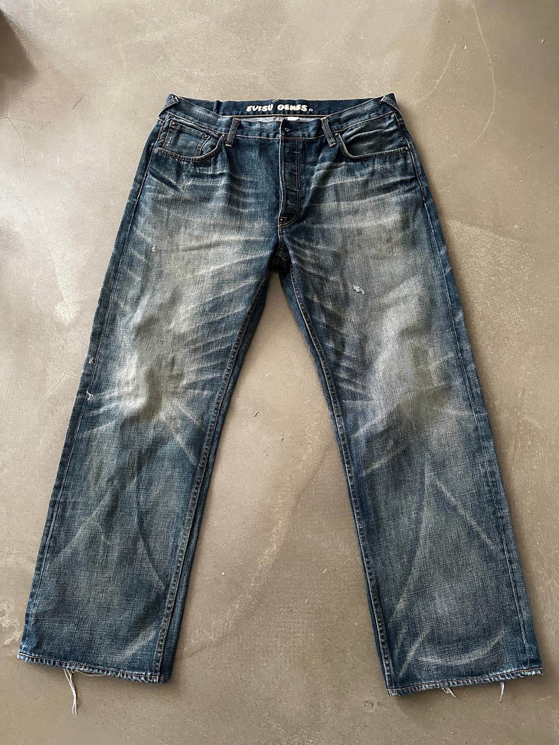 Evisu 에비수 백포켓 페인트로고 데님팬츠 상품이미지3