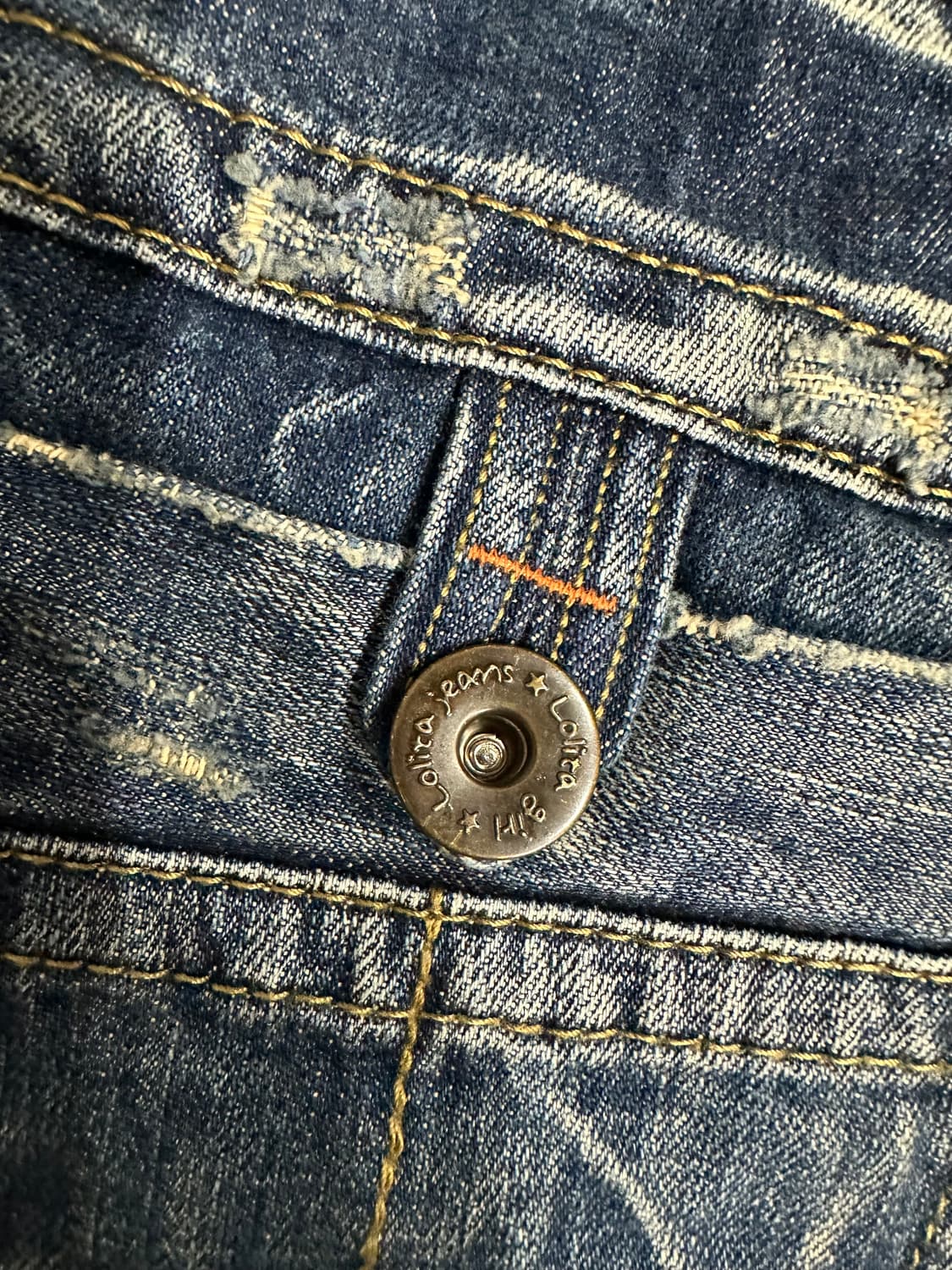 Y2K Lolita denim 워싱 7부 데님팬츠 28사이즈 상품이미지8