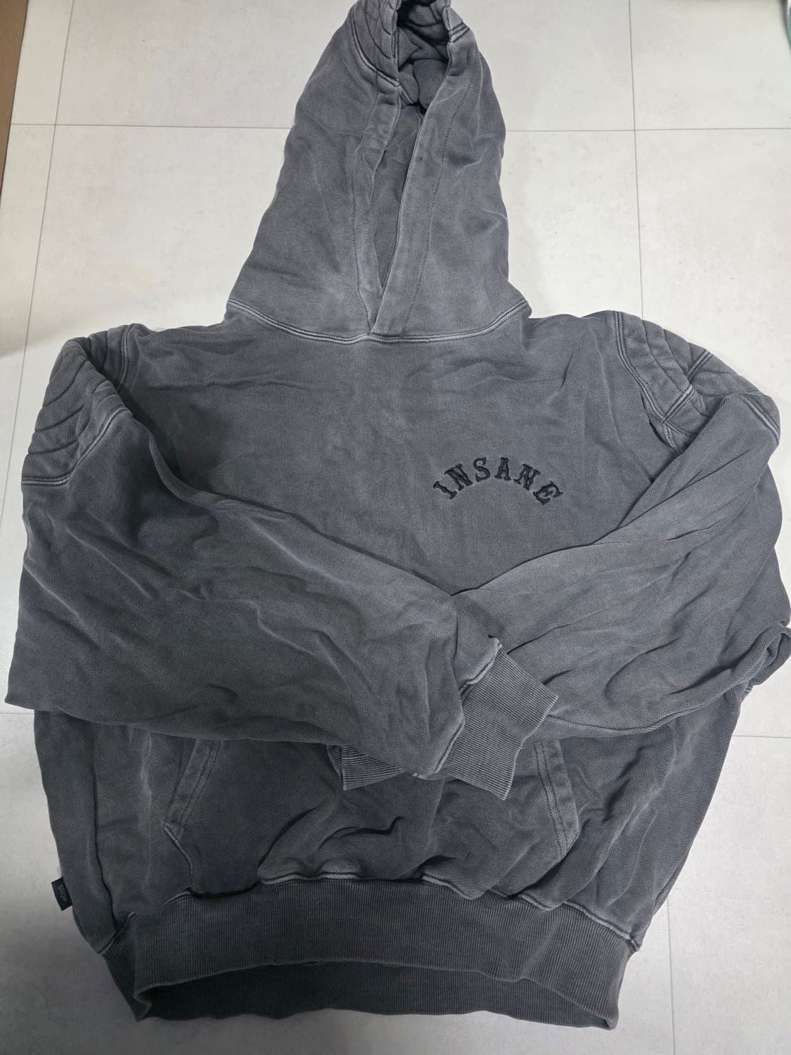 인세인 개러지 패디드 숄더 후드 후드티 챠콜 1사이즈 상품이미지2