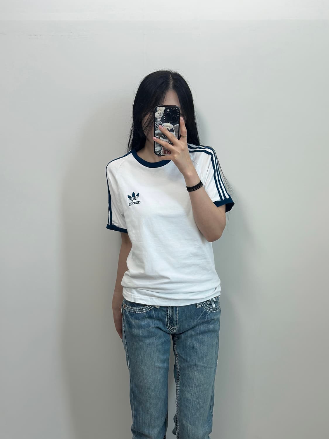 아디다스 3s 화이트 링거 반팔 티셔츠 상품이미지1