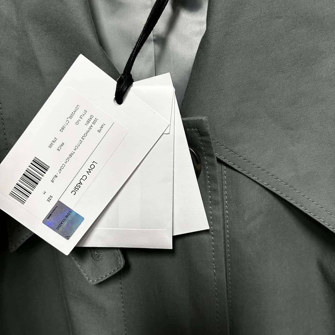 로우클래식 암홀 스티치 트렌치 코트 블루 M 상품이미지5