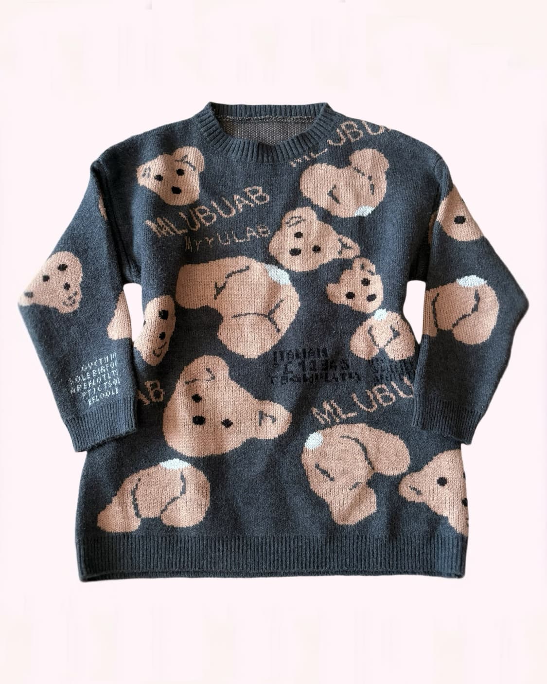 라떼갸루 곰돌이 아방핏 핀터깔 갸루 니트  상품이미지1