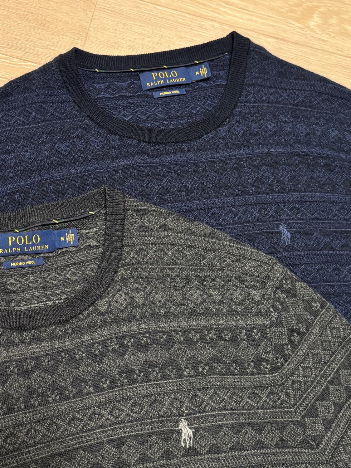 폴로 메리노울 페어아일 니트 그레이/네이비 2개 상품이미지2