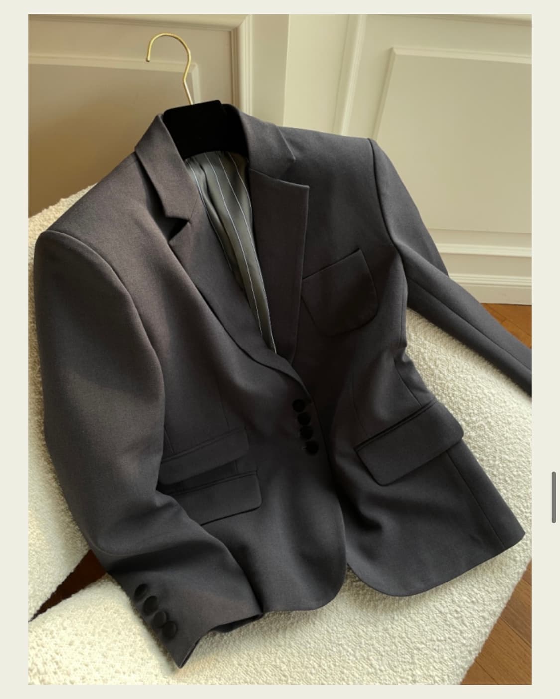 서쿠키 벨벳포인트 그레이 자켓 상품이미지4