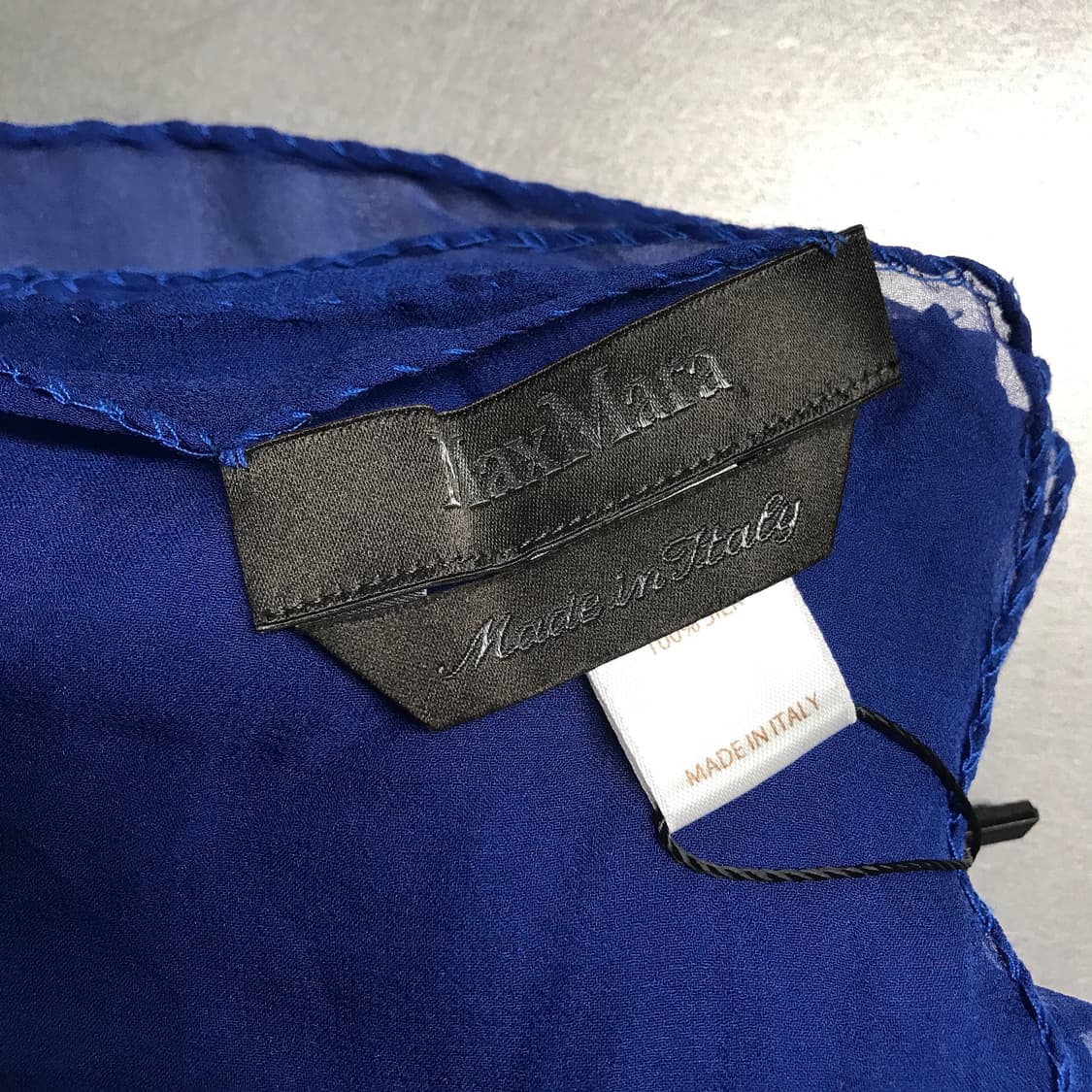 막스마라 실크 스카프 블루 상품이미지3