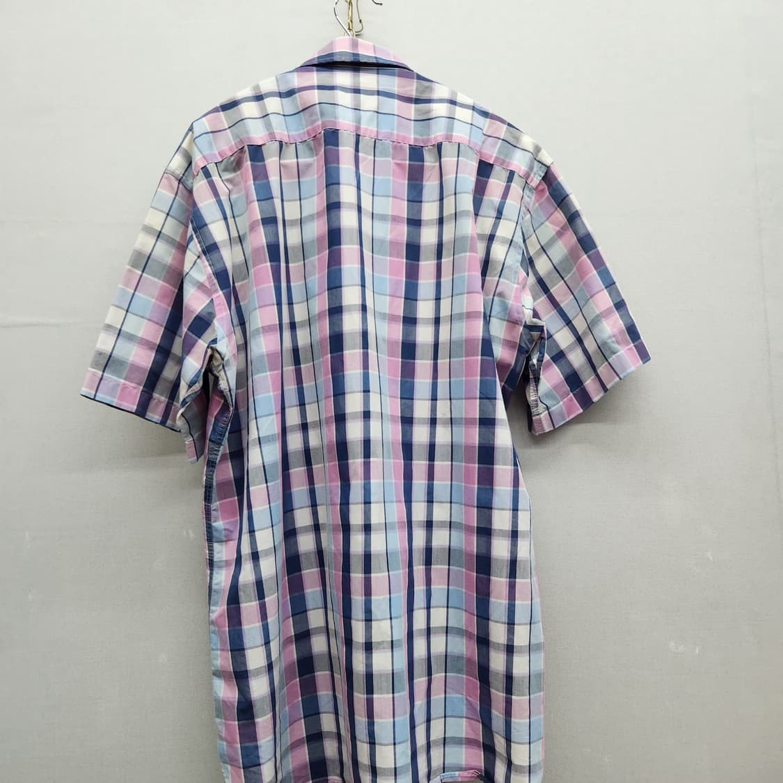 랑방 원포켓 로고자수 체크 반팔셔츠 105(L~XL) 상품이미지4