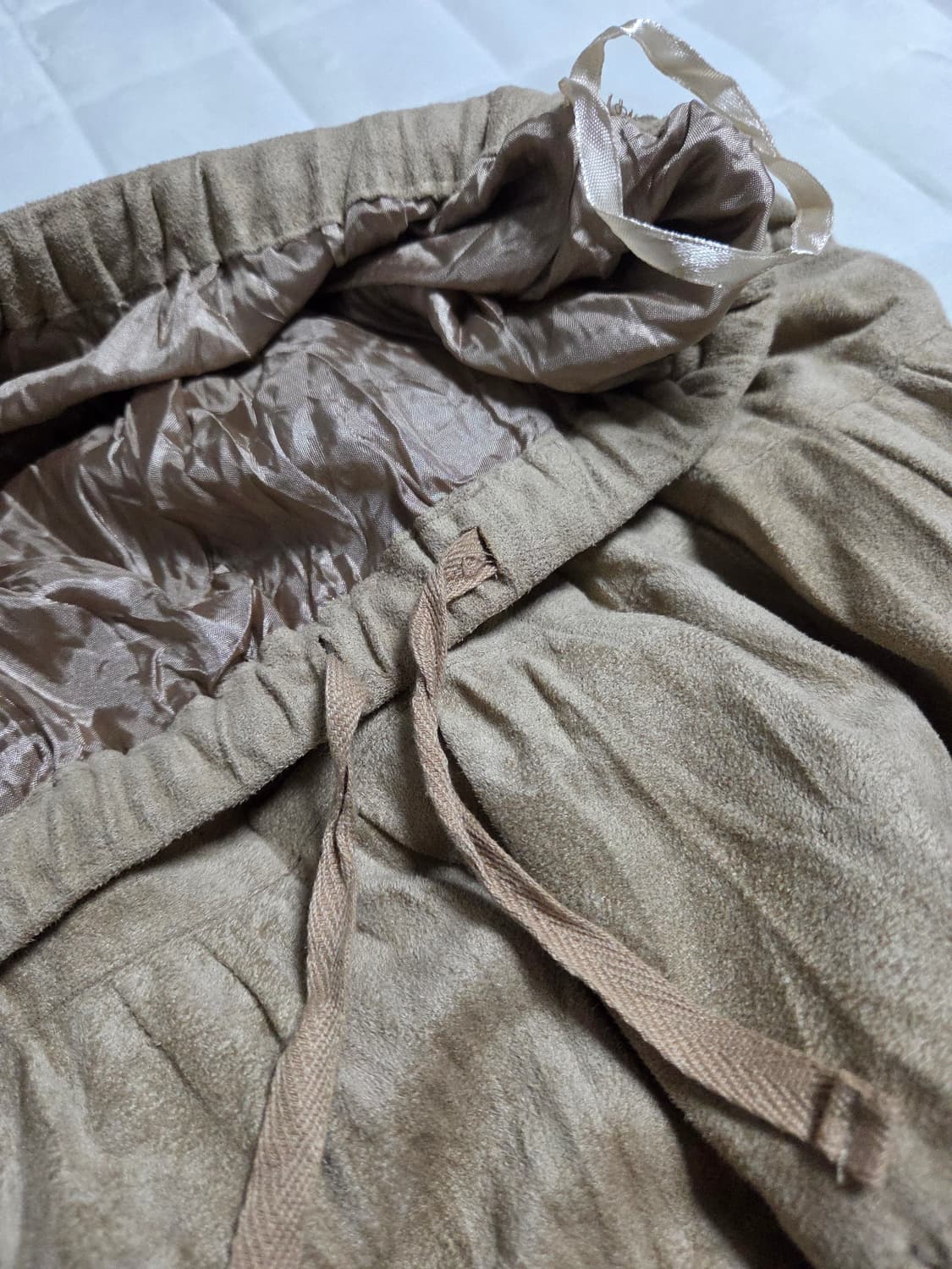 모리 빈티지 면스웨이드 풀밴딩 미디스커트 치마 상품이미지4