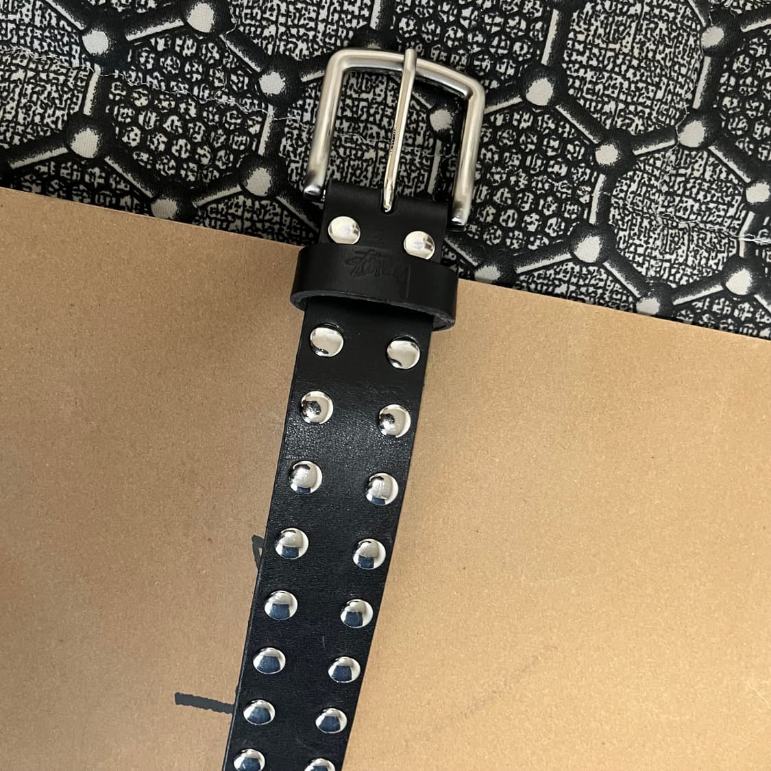 [S-M] 스투시 8볼 스터드 벨트 블랙 상품이미지3