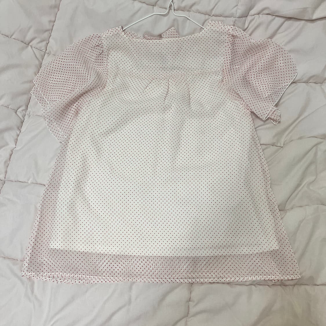 레드 도트 화이트 블라우스 상품이미지2