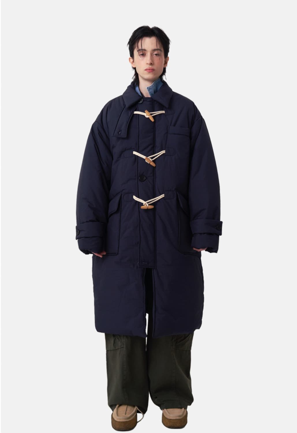 논플로어 모닝 더플 패딩 코트 네이비 상품이미지2