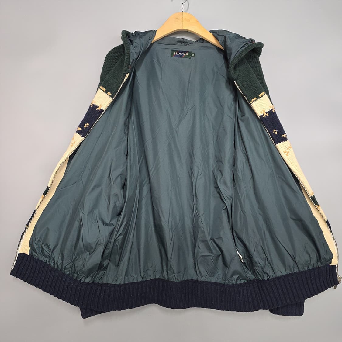 빈폴 멀티컬러 패턴 니트 후드 집업 100 상품이미지5