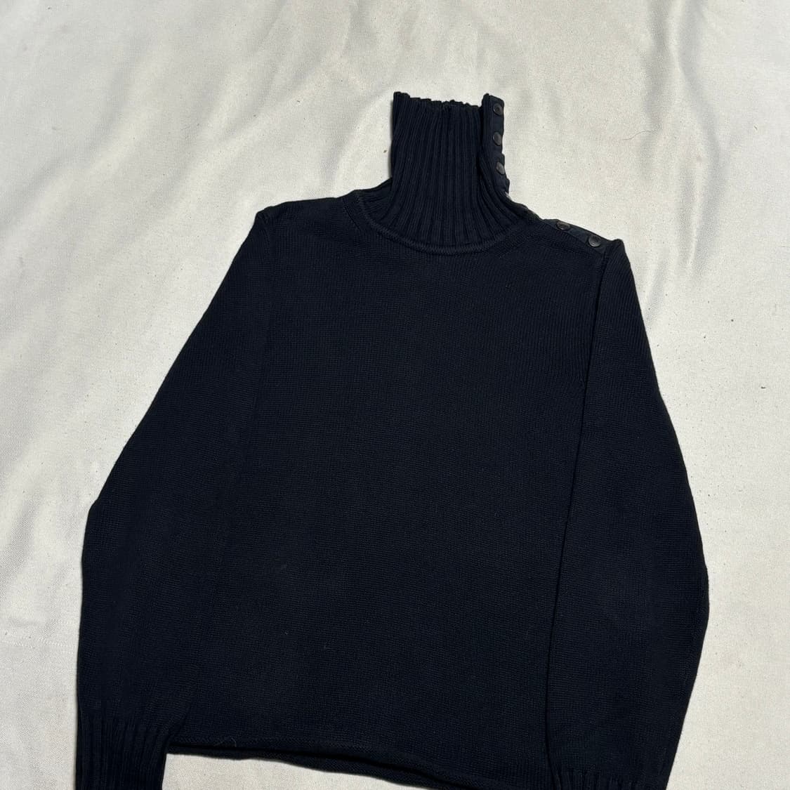 L 버버리 블랙 목폴라 코튼 니트 상품이미지1