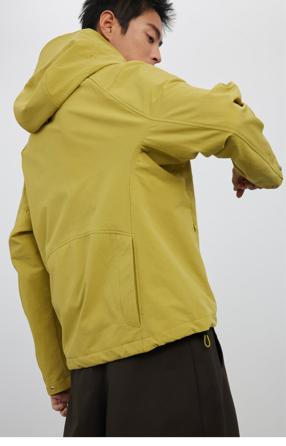 Diagonal Placket High Collar Hooded 자켓 상품이미지2