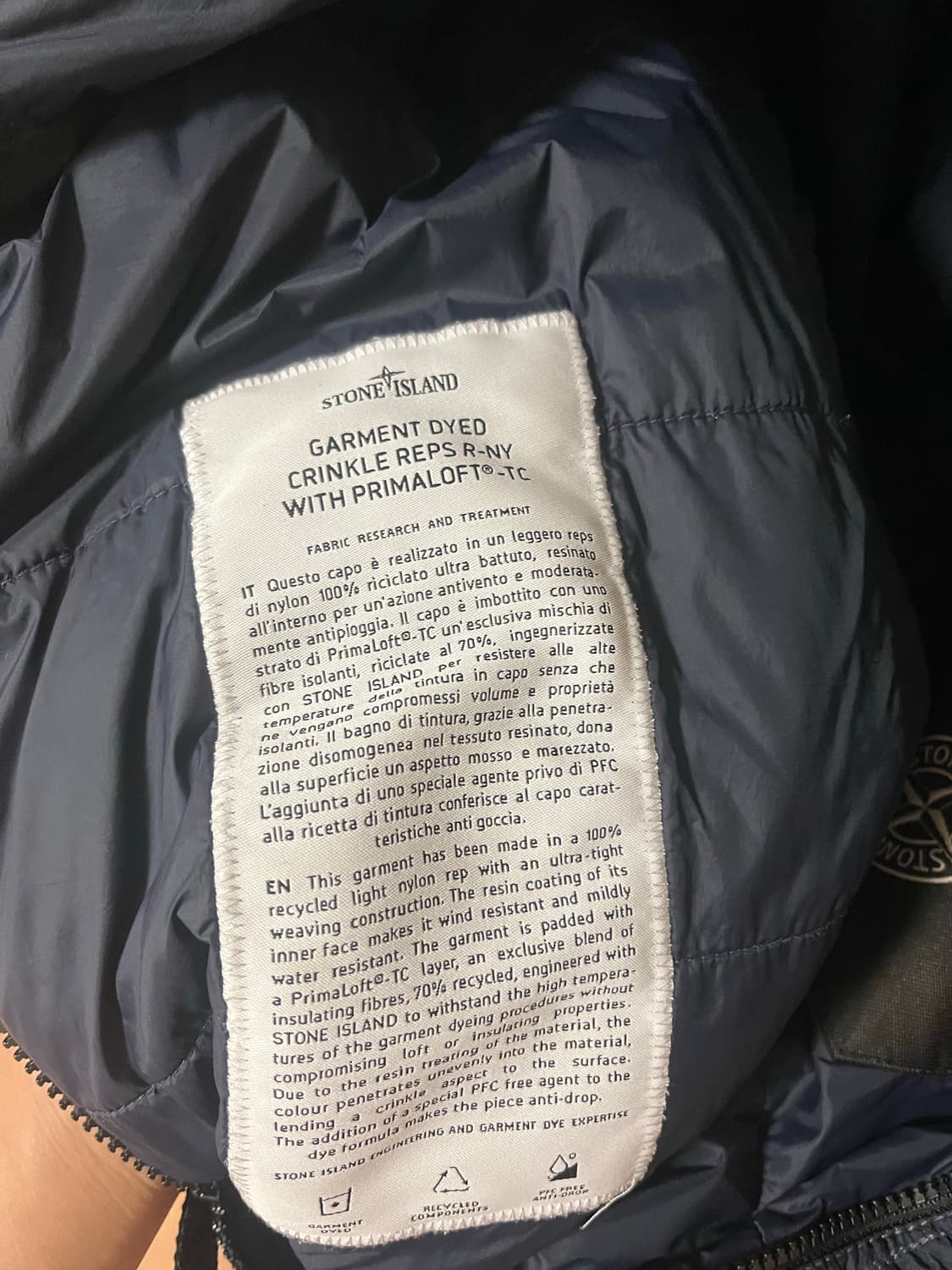 스톤아일랜드 크링클 후드 경량패딩 상품이미지4
