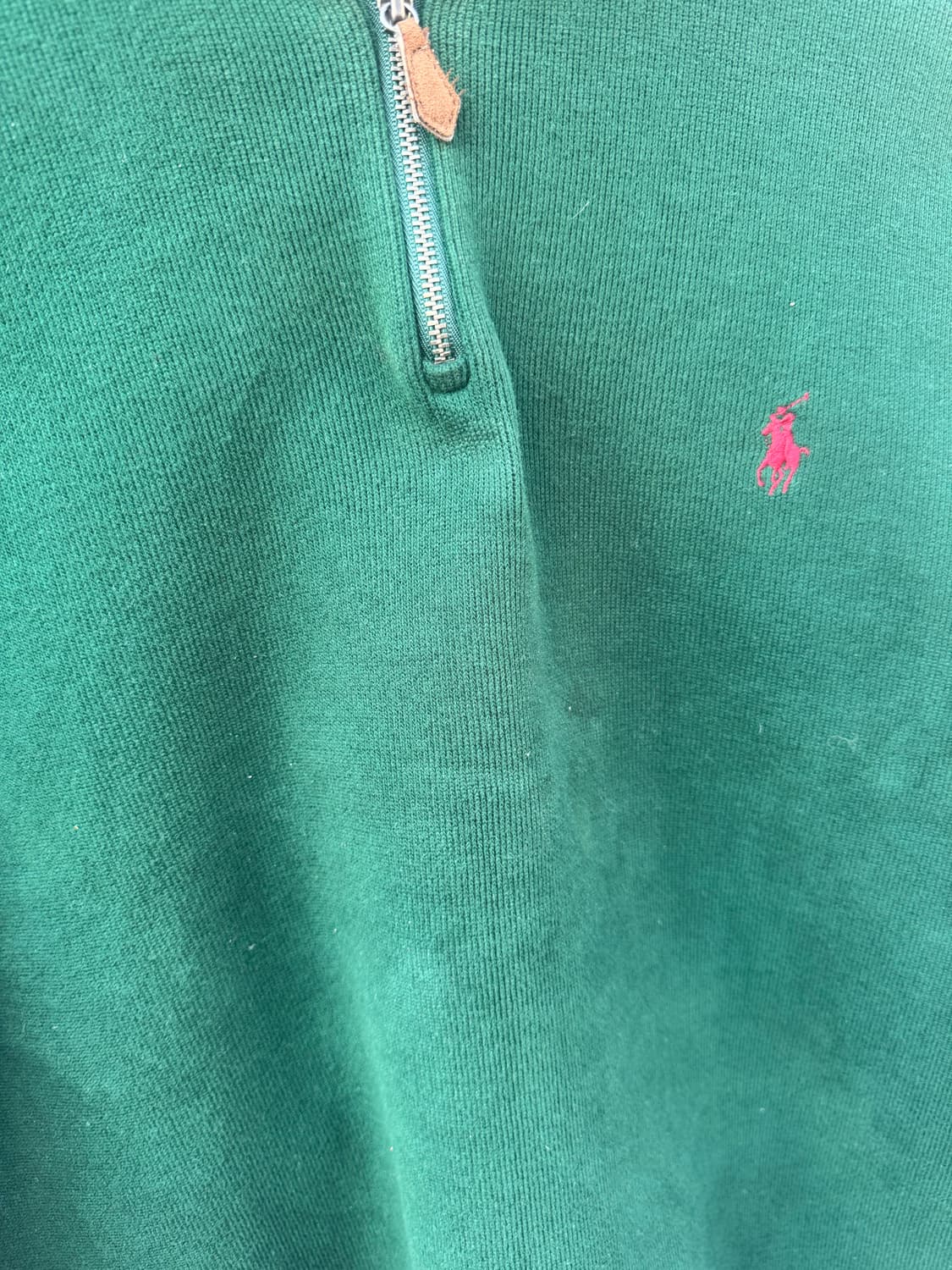폴로 랄프로렌 빈티지 하프 집업 니트 스웻 셔츠 그린 상품이미지5