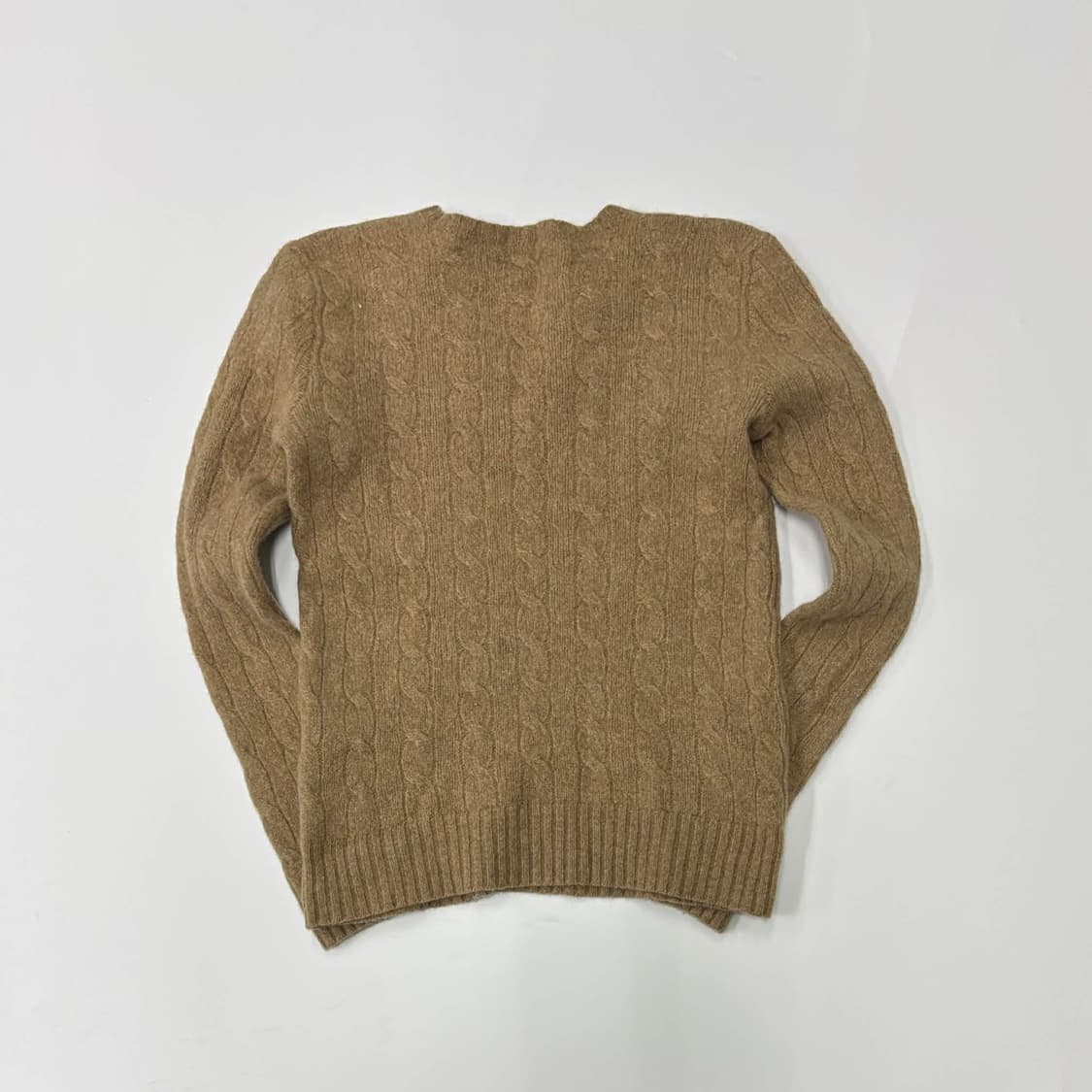 폴로 랄프로렌 울 캐시미어 신형 핀터깔 베이지 케이블 걸즈 크루넥 니트( 상품이미지3