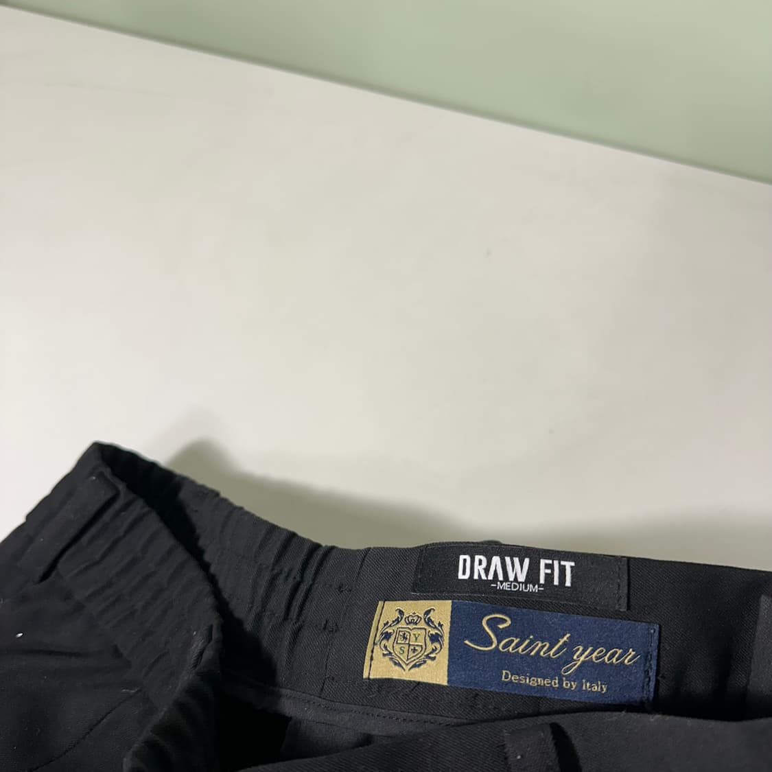 M 드로우핏 블랙 레귤러 테이퍼드핏 스판 밴딩슬랙스 상품이미지2