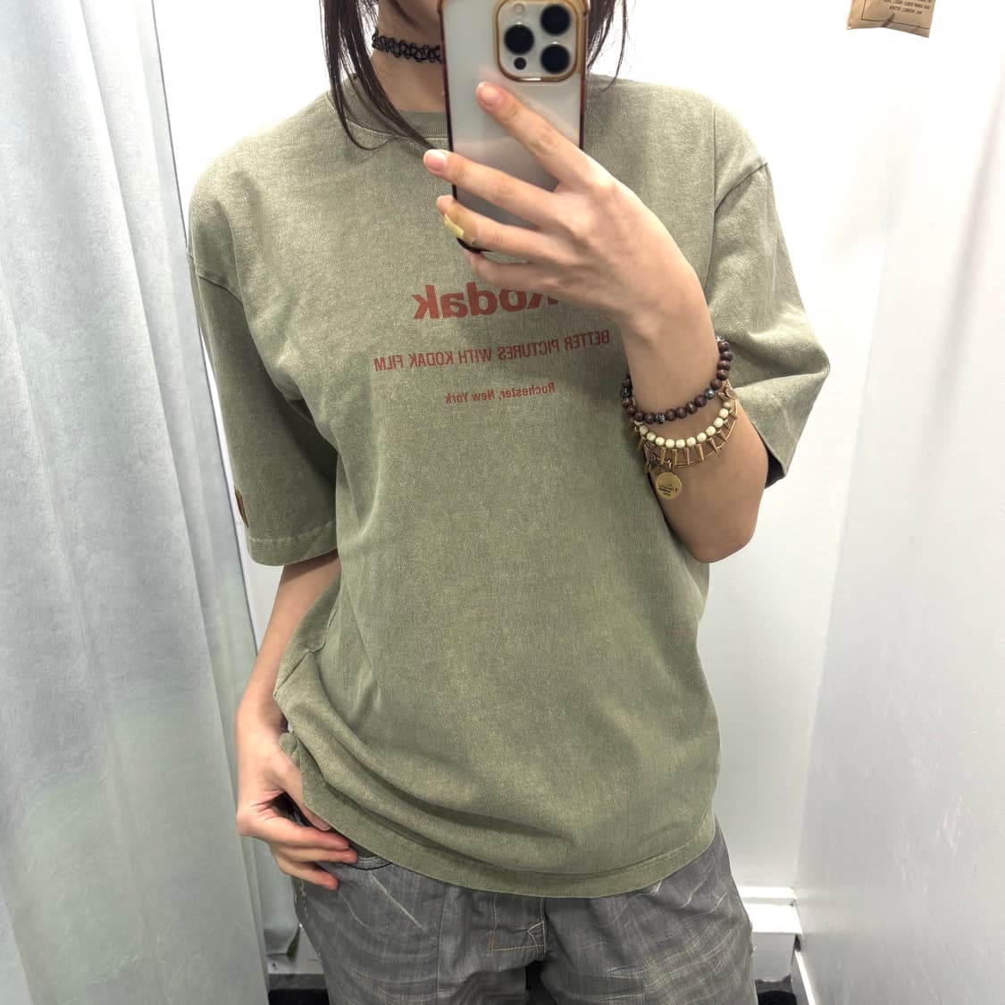 코탁 카키 반팔티 상품이미지1