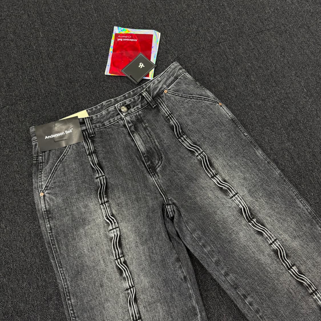 앤더슨벨 웨이브 와이드 레그진 상품이미지2