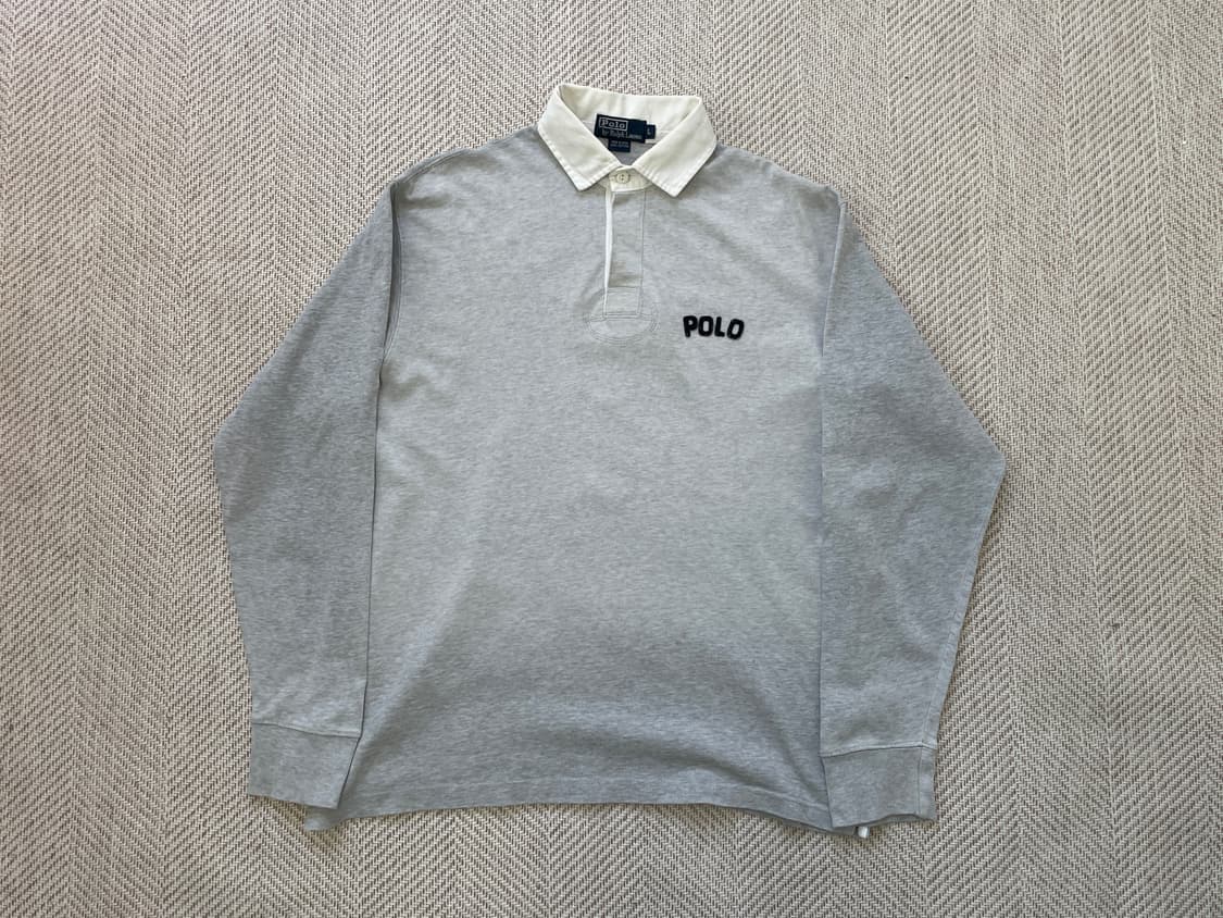 폴로 랄프로렌 그레이 로고 카라 긴팔티셔츠  J04190 상품이미지1
