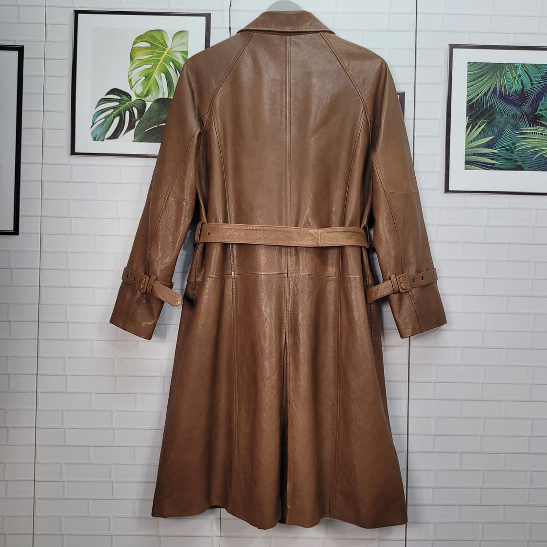 로보 양가죽 카멜 베이지 트렌치 롱 코트 77사이즈 상품이미지6