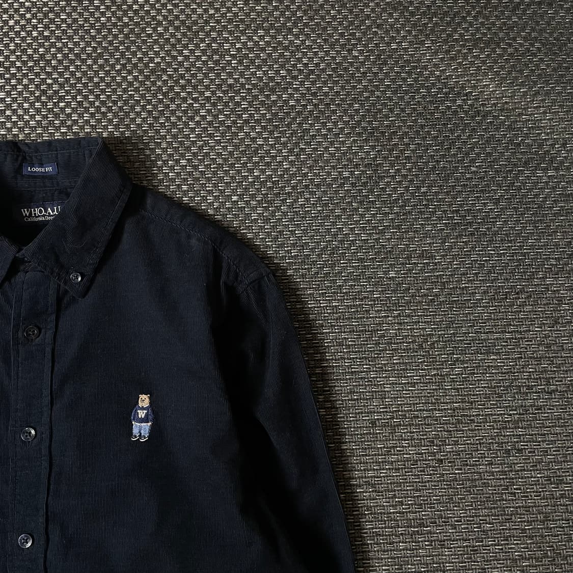 후아유 네이비 코듀로이 긴팔 셔츠 S 상품이미지3