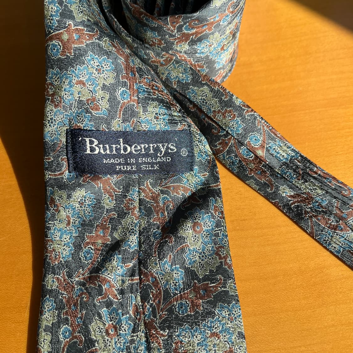 90s 버버리 플로럴 자카드 넥타이 상품이미지2