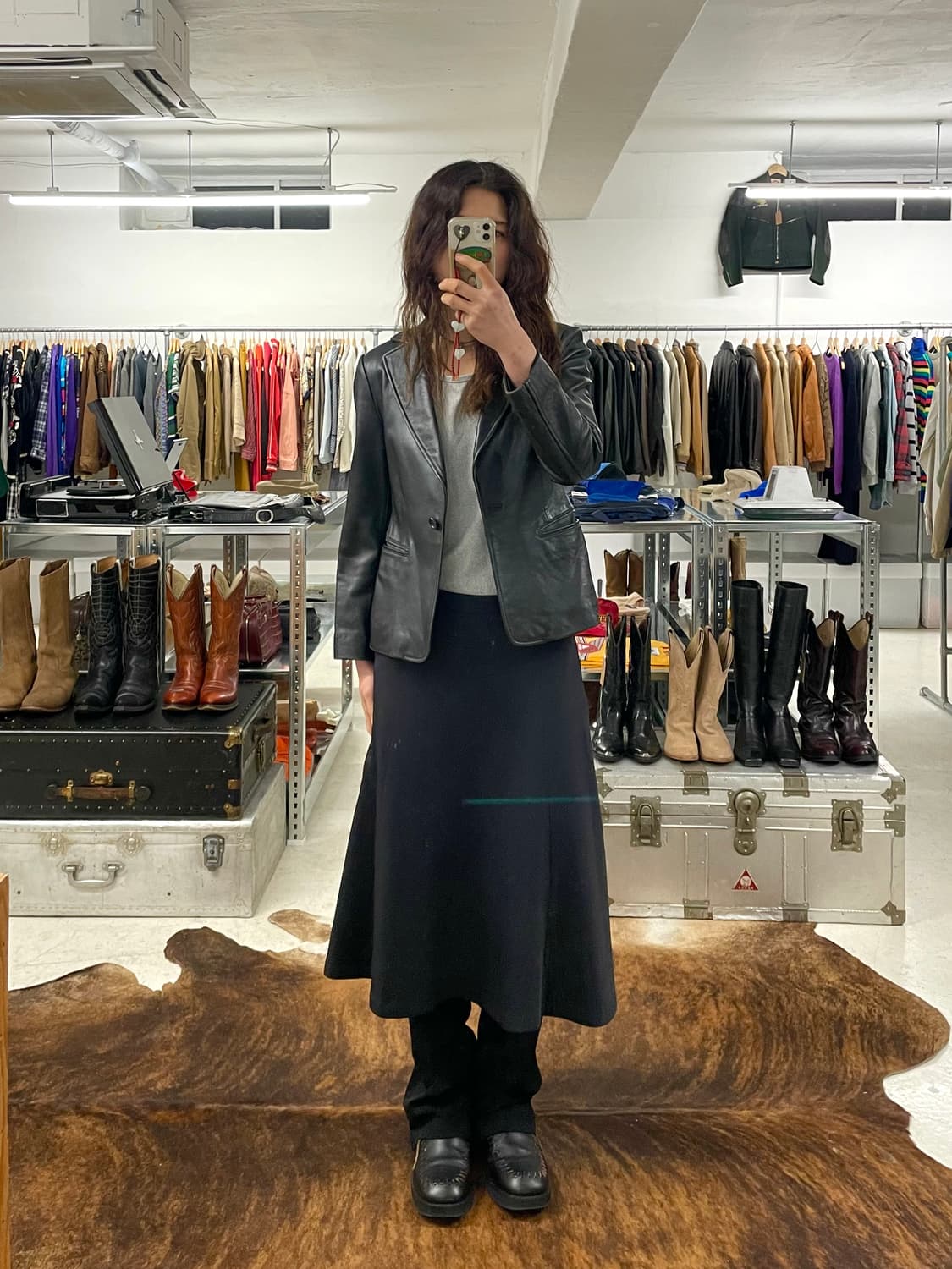 VTG leather blazer jacket 양가죽 레더 마이 자켓 상품이미지4