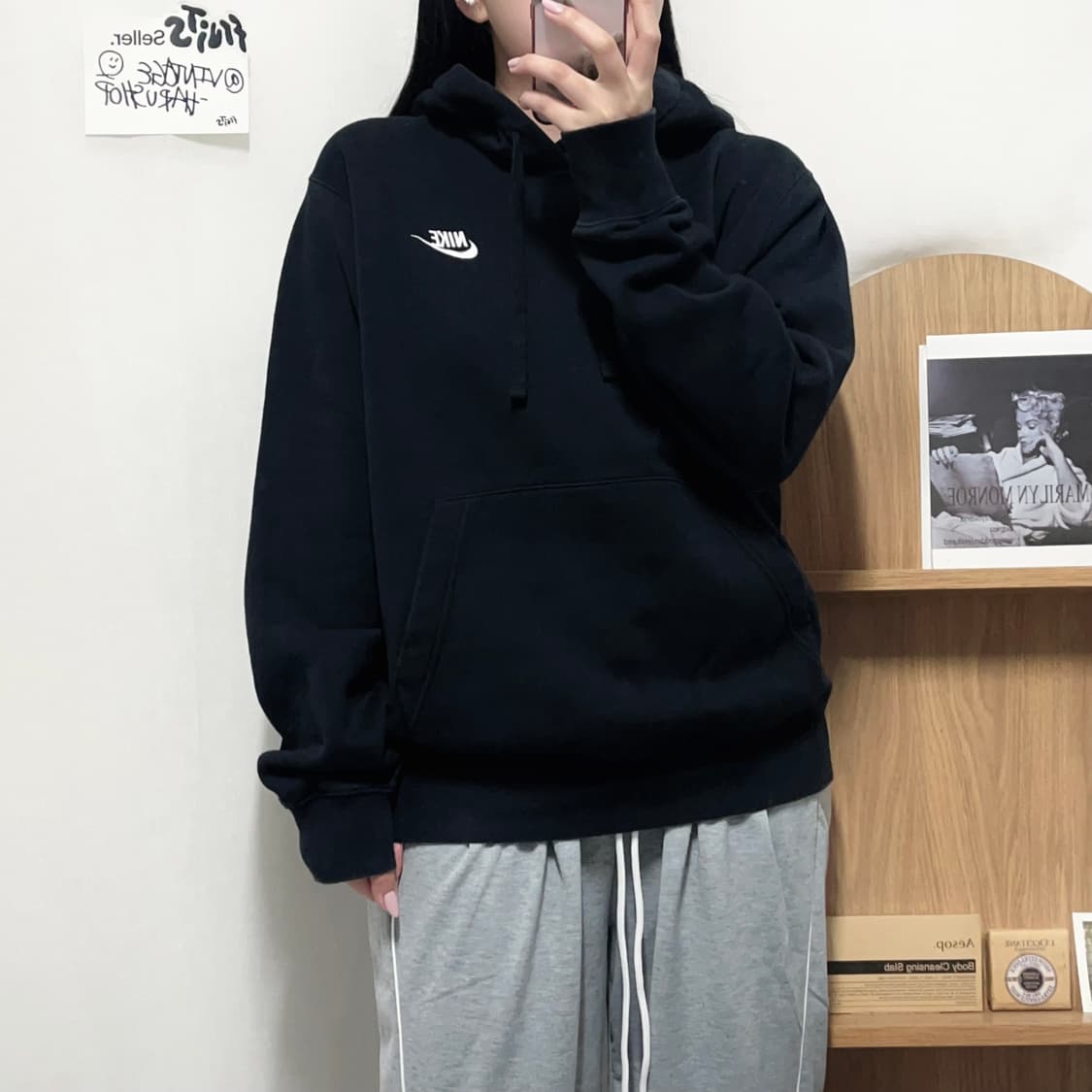 [정품] 나이키 블랙 푸츄라 후드티 [ M ] 상품이미지2