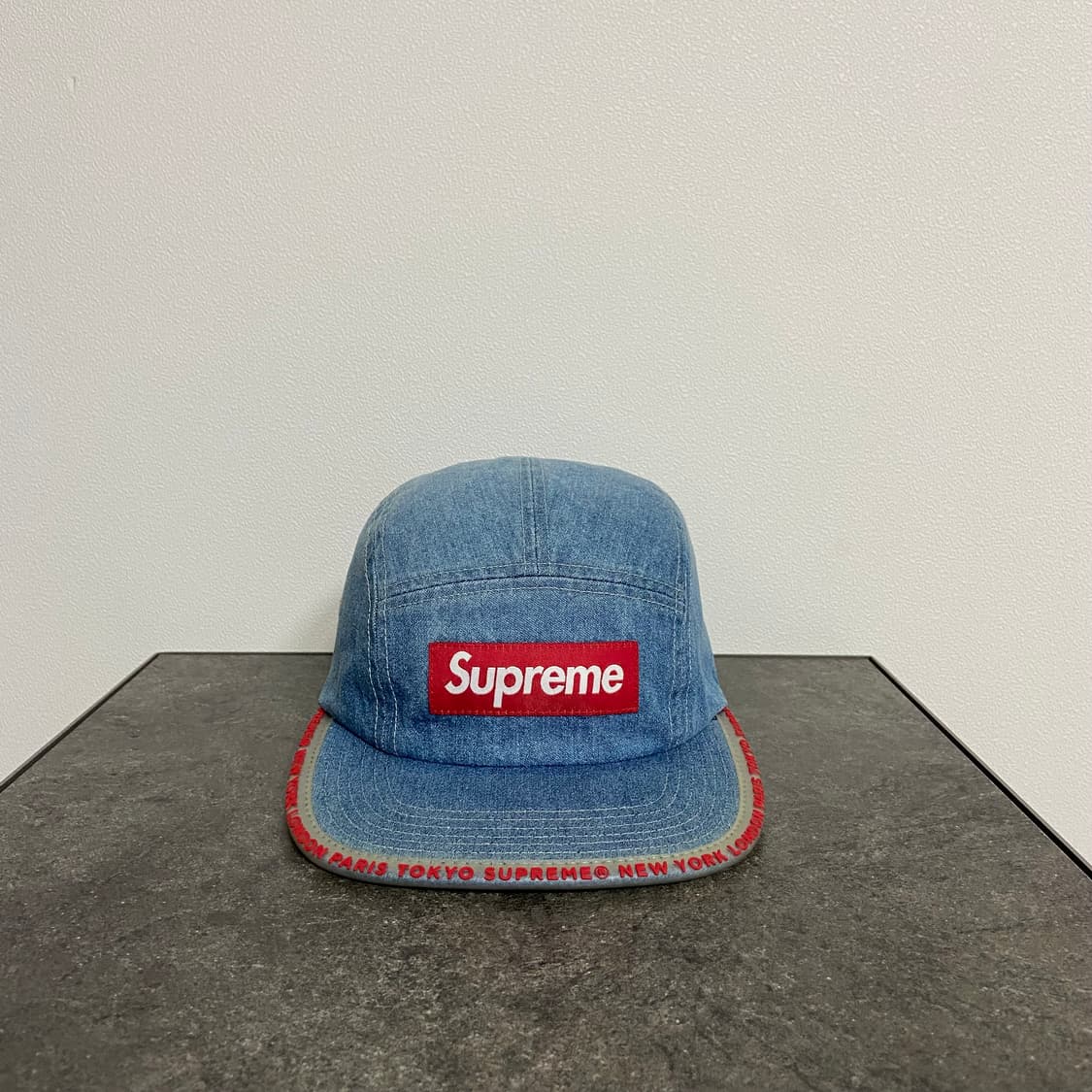 (OS) 슈프림 박스로고 캠프캡 모자 워시드 데님 상품이미지1