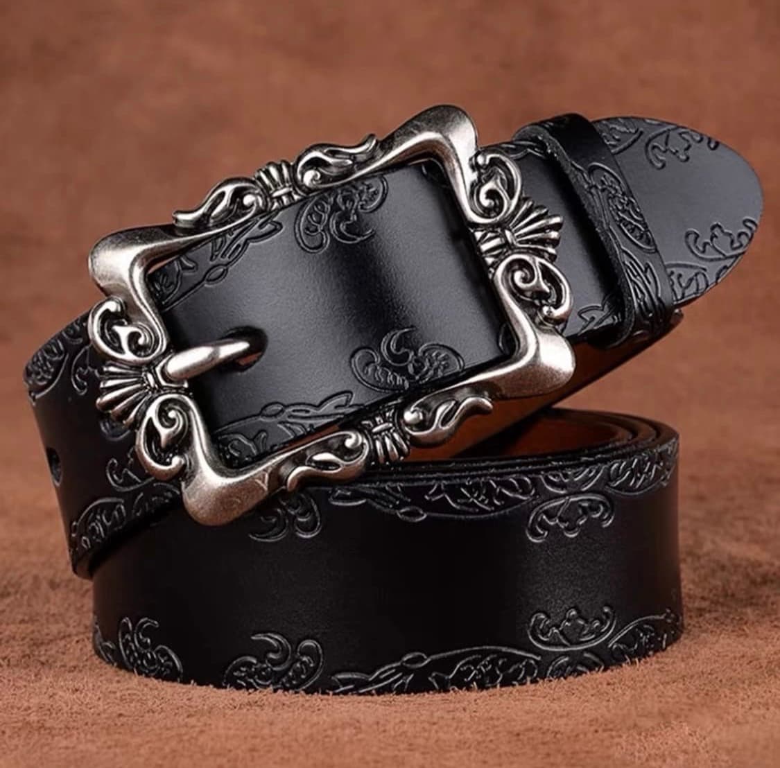 빈티지 크롬 메탈 빅버클 벨트 웨스턴 스타일 상품이미지2