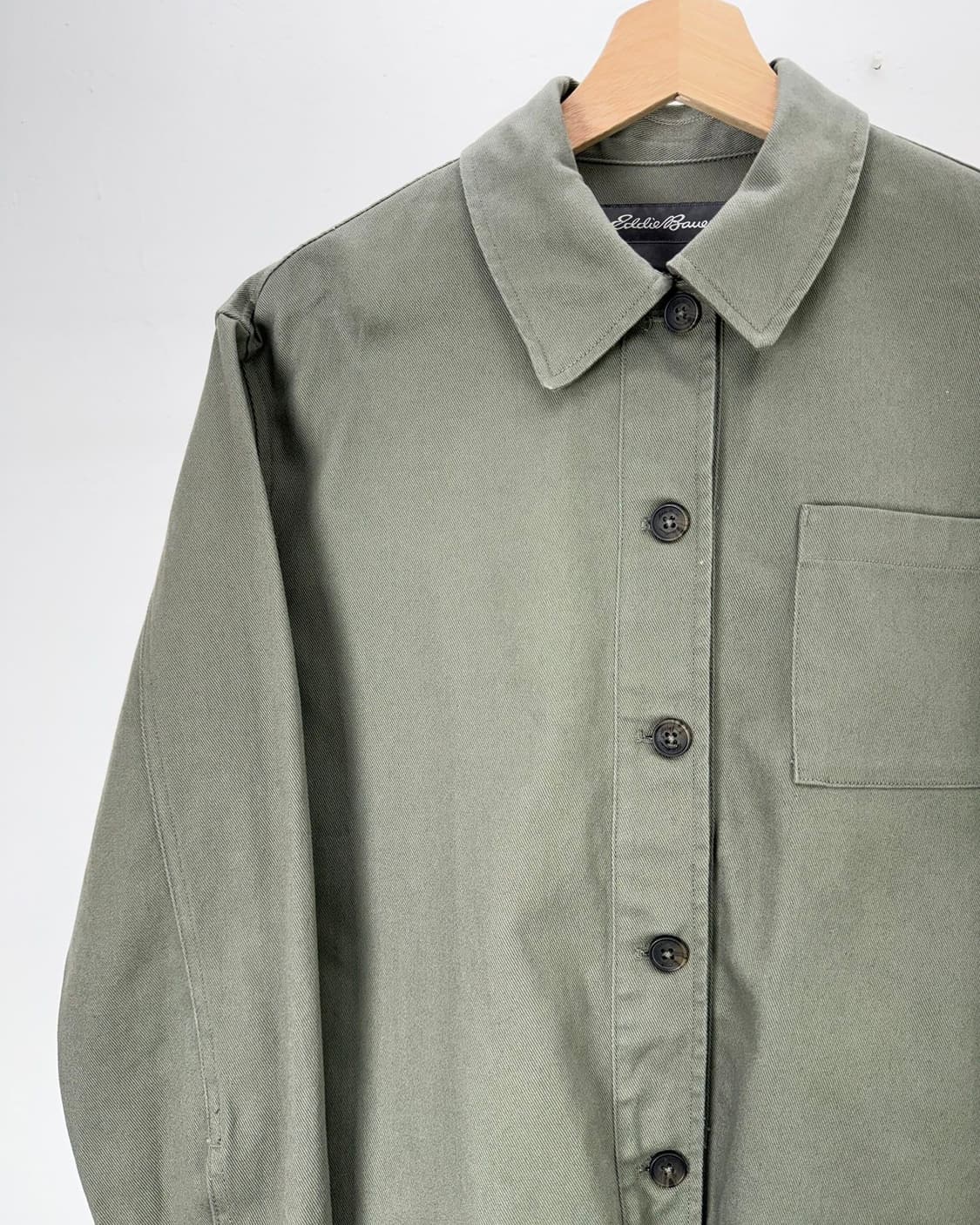 에디바우어 솔리드 민티 포켓 코튼 셔츠 자켓 상품이미지2