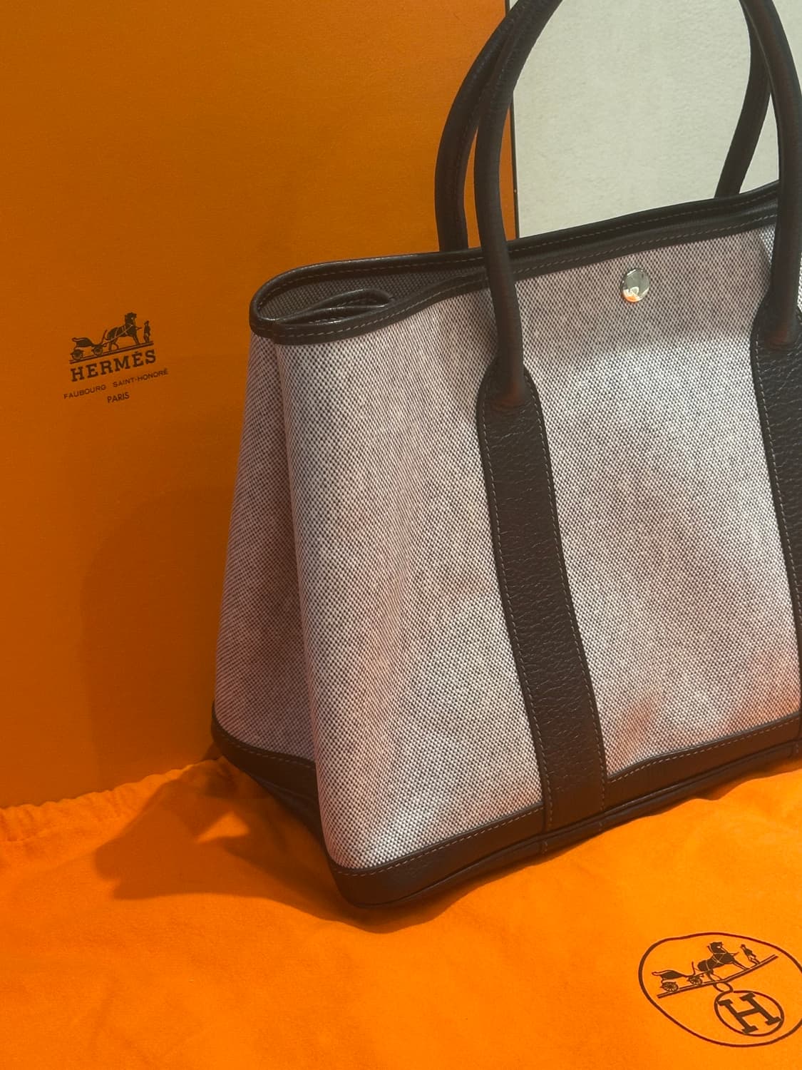 정품 에르메스 가든파티 캔버스 토트백 상품이미지3