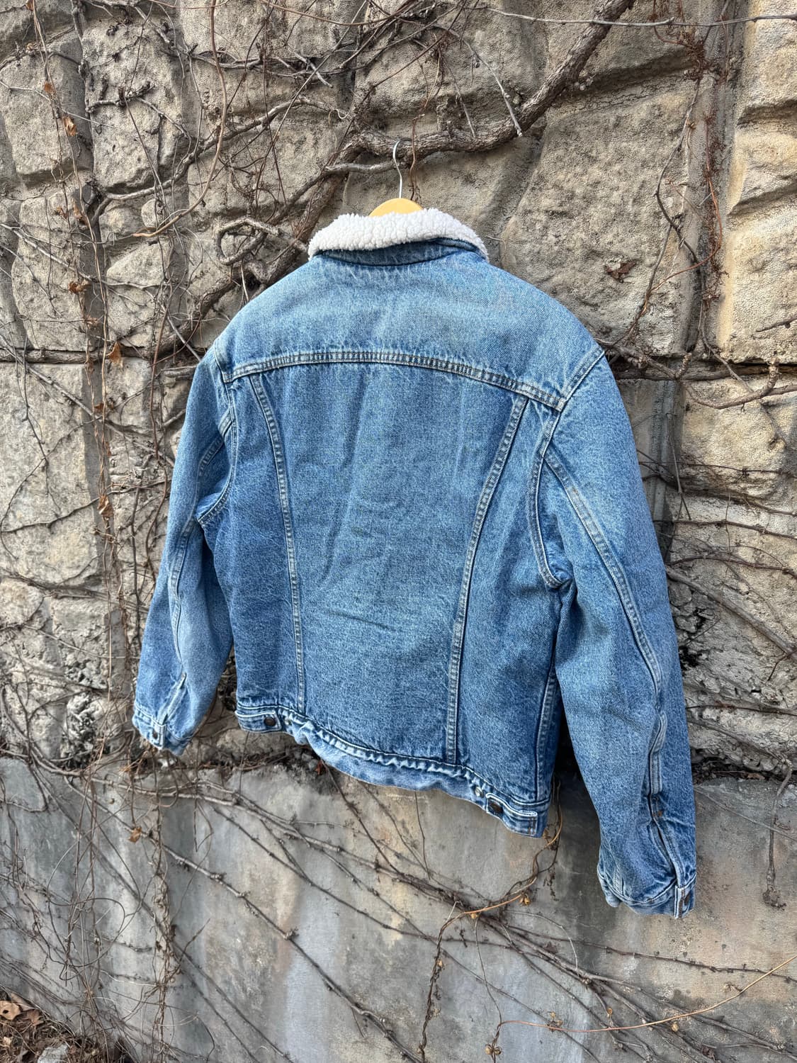 80~90s 리바이스 빈티지 레드탭 긴 기장 쉐르파 데님 트러커 자켓 상품이미지4