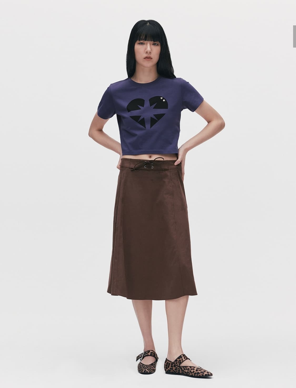 틸던 HEART SYMBOL STUD CROP TOP 다크 퍼플
 상품이미지2