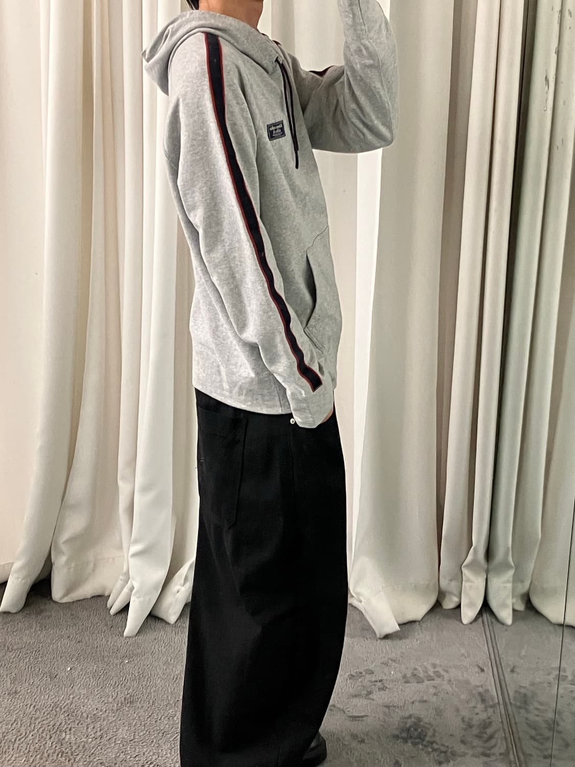 아베크롬비 그레이 라인 후드티 M 상품이미지7