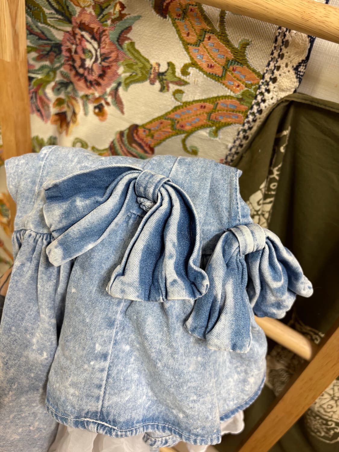 Patty 그런지페어리 데님 리본 레이어드 원피스 상품이미지8