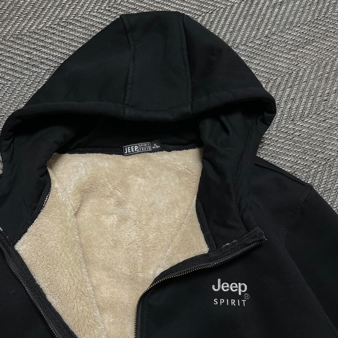 지프 베이직 기모 퍼 후드집업 블랙 y 5292 상품이미지5