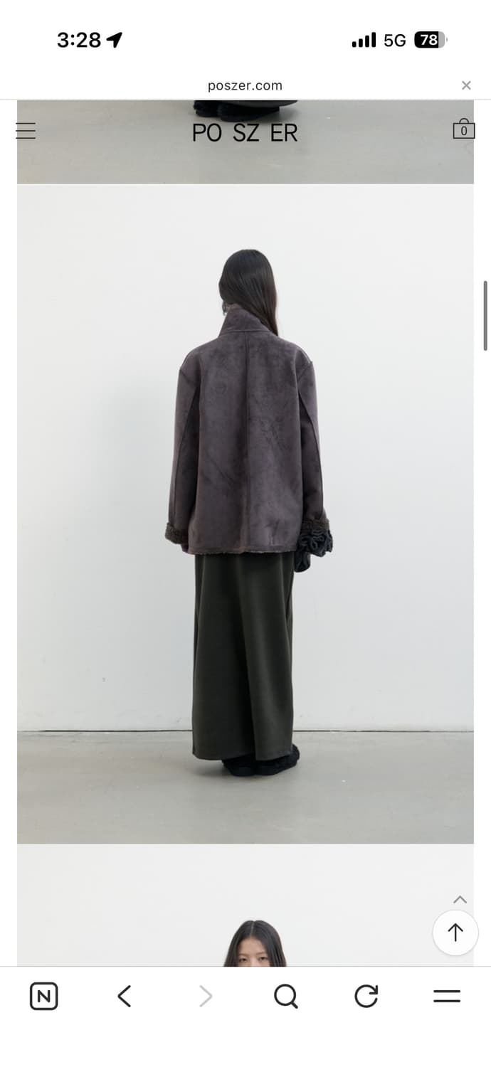 포저 리버시블 시어링 무스탕(다크그레이) 상품이미지2