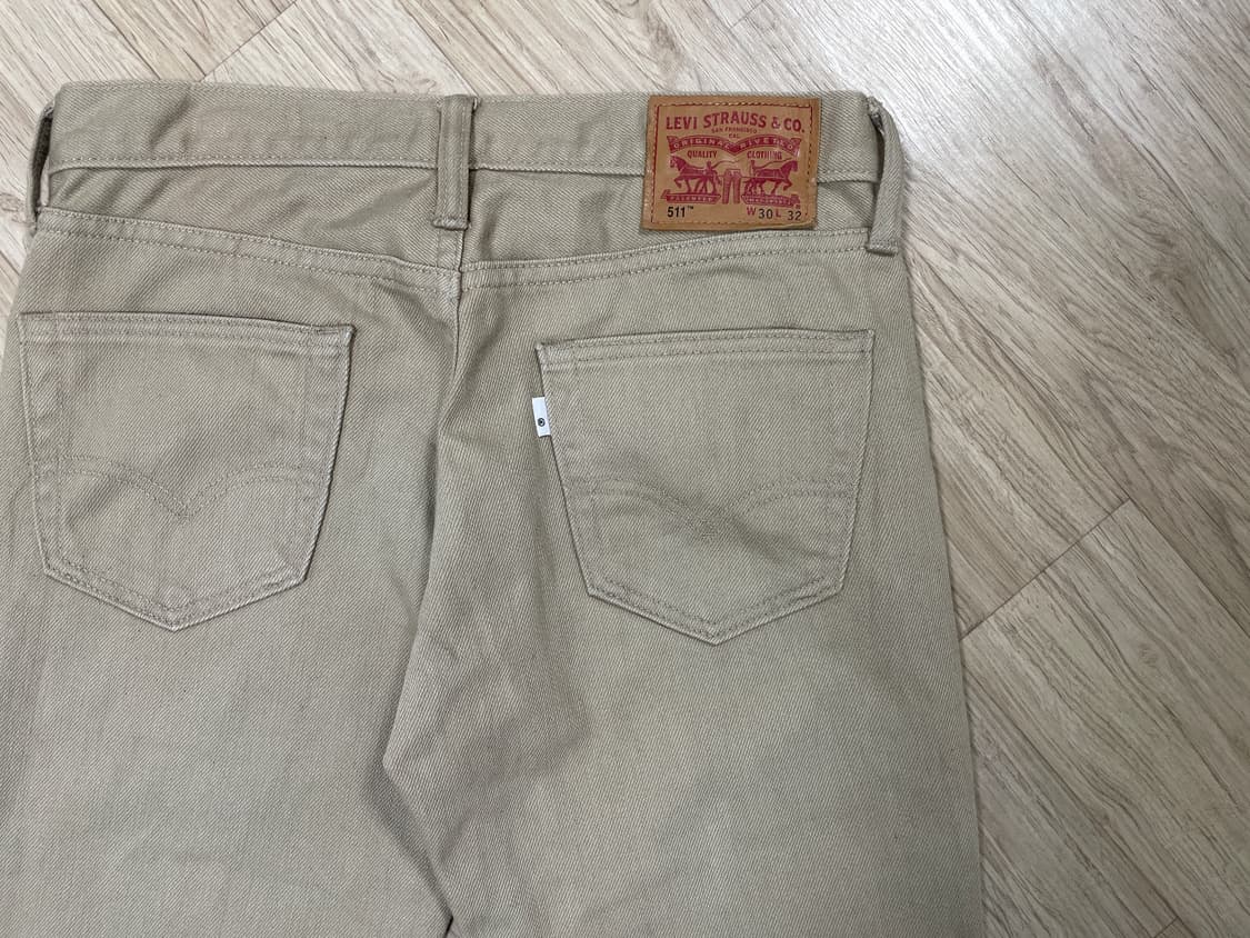 30) 리바이스 매장판 511 슬림핏 기모 베이지 데님팬츠 상품이미지7